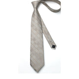 Plaid Tie Handkerchief Set - SILVER 