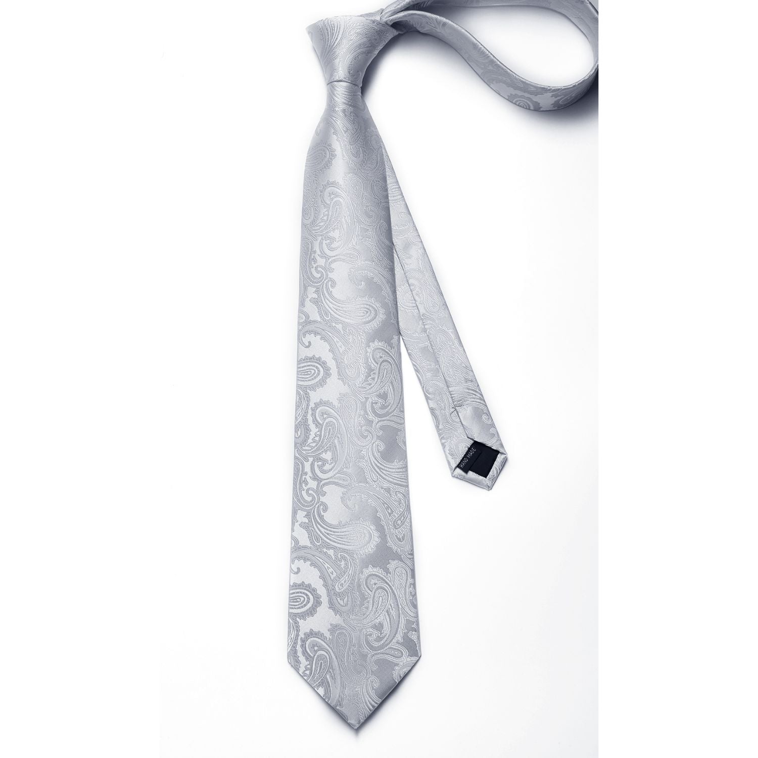 Solid Tie Handkerchief Cufflinks - SILVER