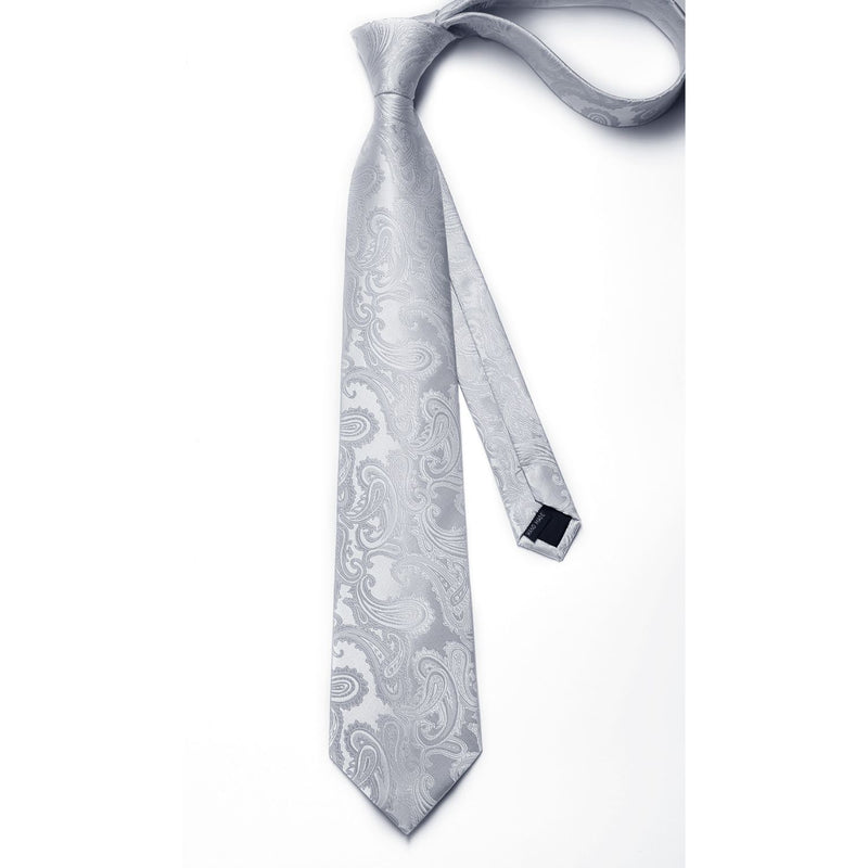 Solid Tie Handkerchief Cufflinks - SILVER 
