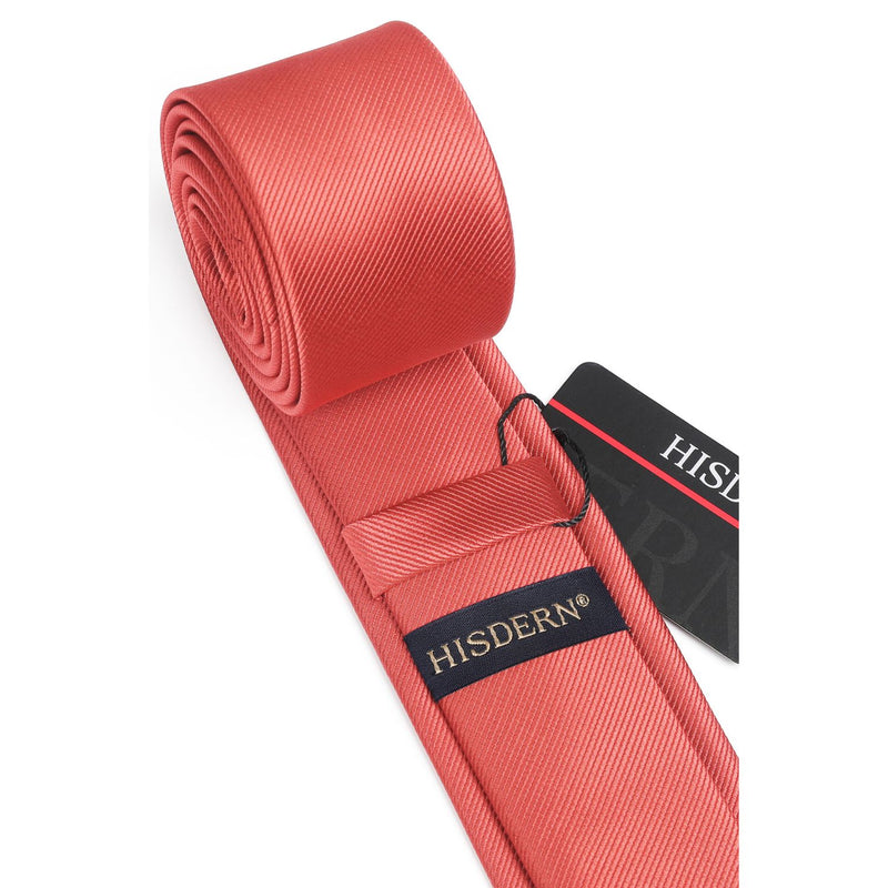 Solid 2.17'' Skinny Formal Tie - E-CORAL PINK 
