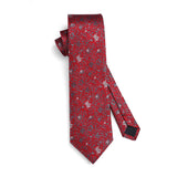 Paisley Tie Handkerchief Set - B4-RED 