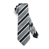 Stripe Tie Handkerchief Set - A-GREY