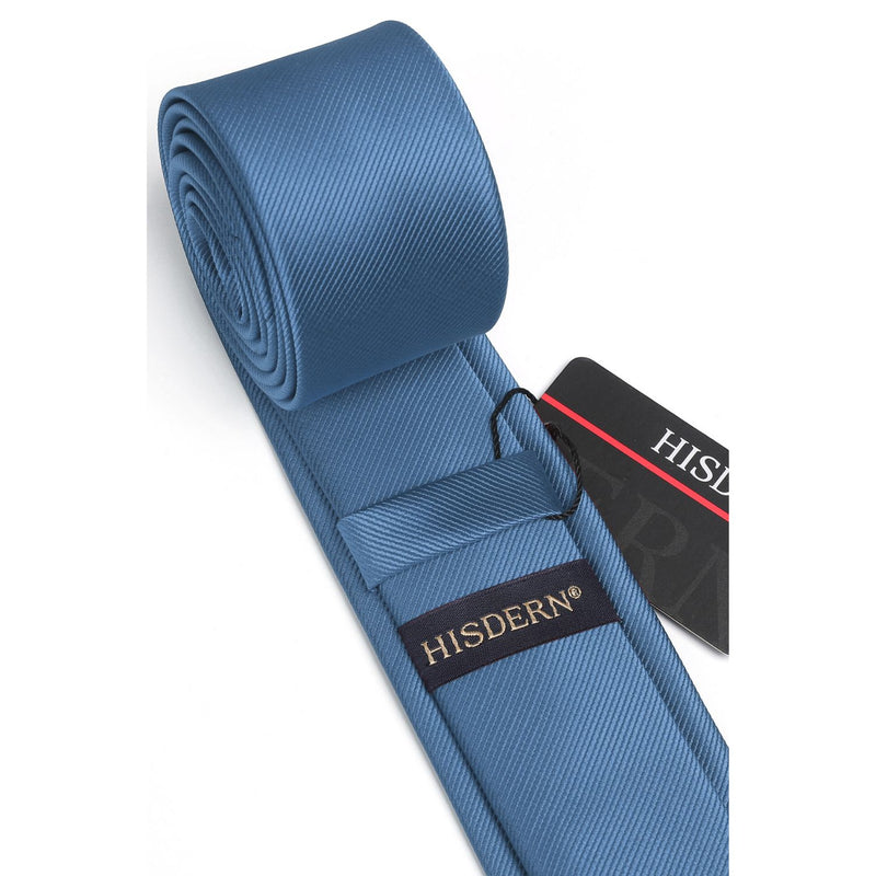 Solid 2.17'' Skinny Formal Tie - B2-DUSTY BLUE 