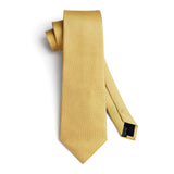 Stripe Plaid Tie Handkerchief Cufflinks - 01A-STRIPE-YELLOW 