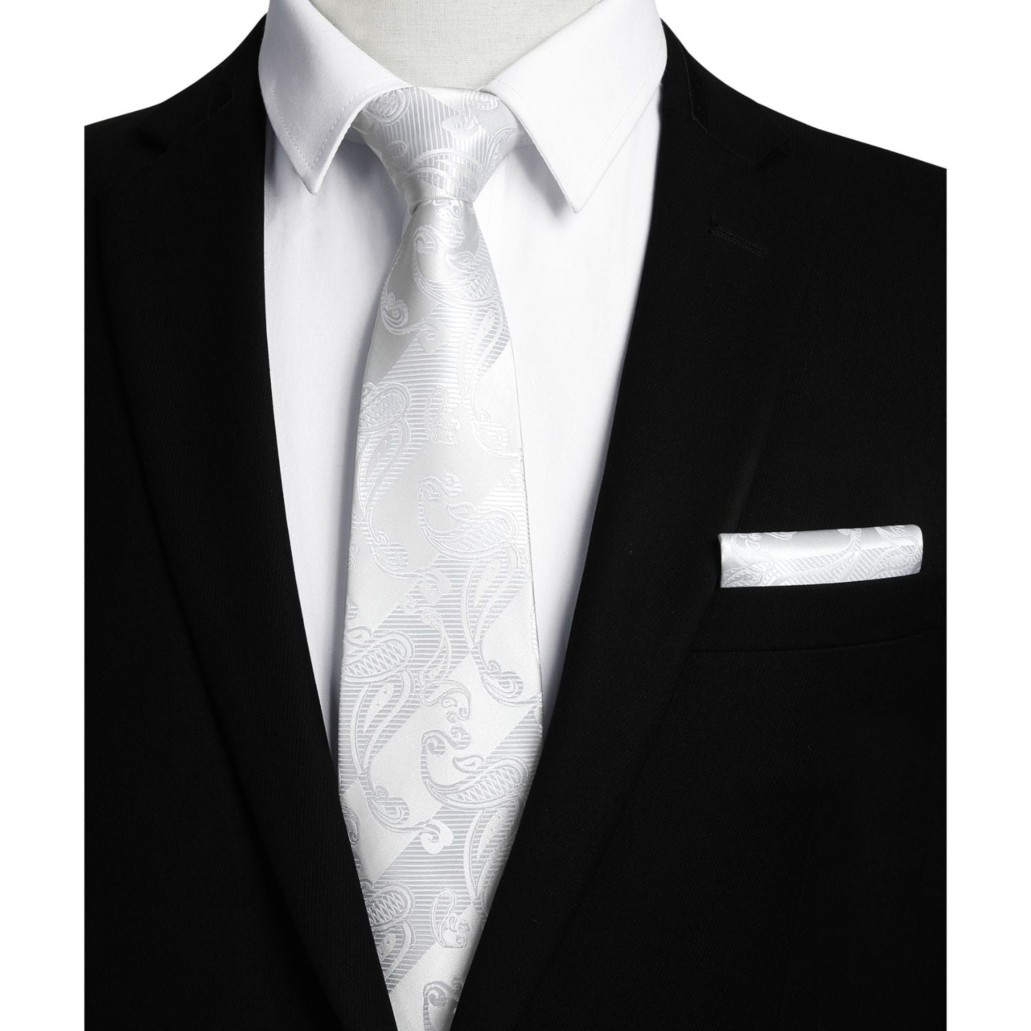 Stripe Tie Handkerchief Set - GREY