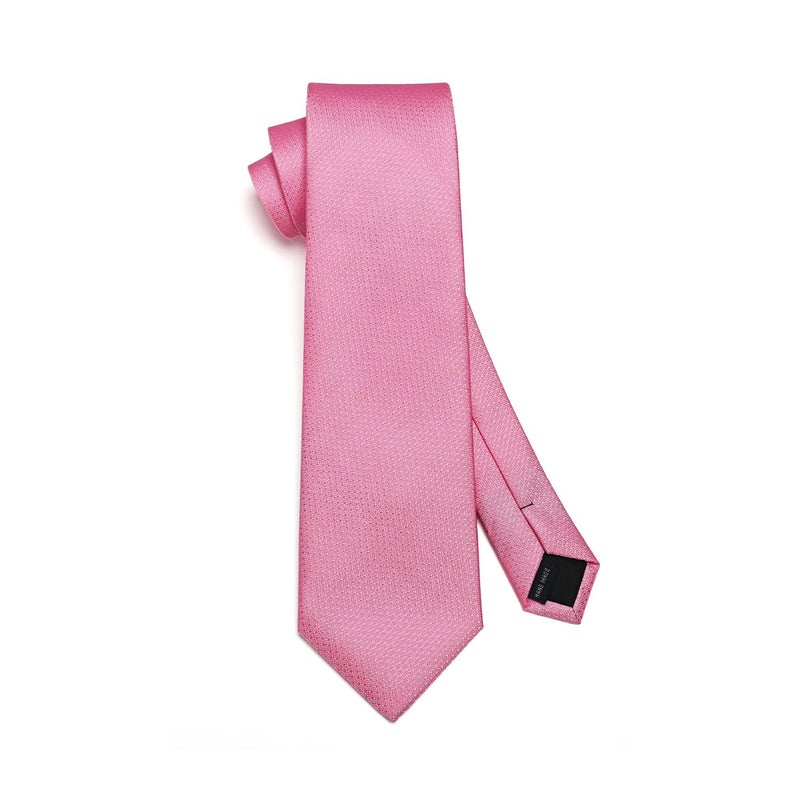 Houndstooth Tie Handkerchief Set - PINK