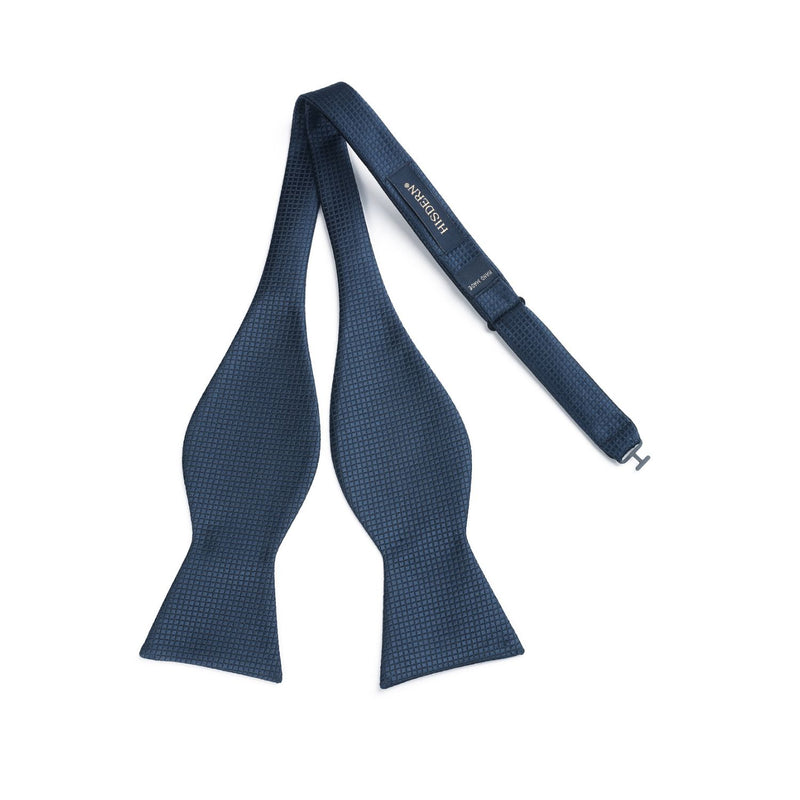 Plaid Bow Tie & Pocket Square Sets - NAVY BLUE 