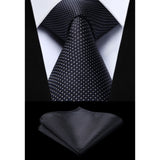 Plaid Tie Handkerchief Set - BLACK-2 