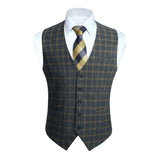 Plaid Slim Vest - B-DARK GREY 