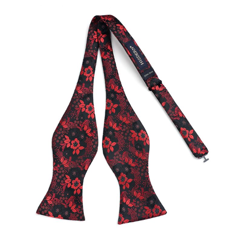 Floral Bow Tie & Pocket Square - RED