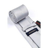 Plaid Tie Handkerchief Clip - 01 SILVER 
