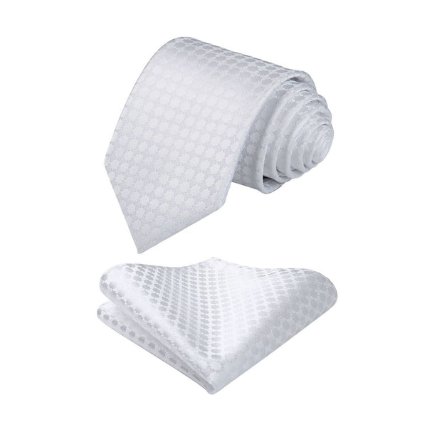 Polka Dot Tie Handkerchief Set - D-WHITE 