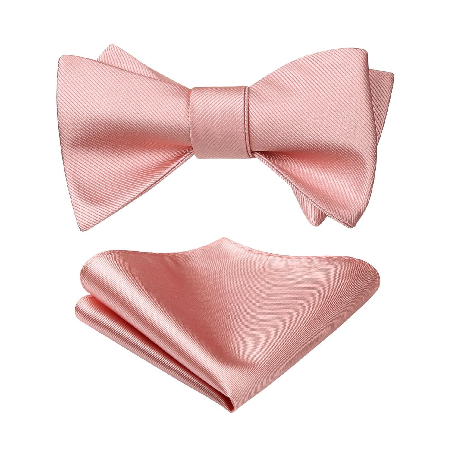 Solid Bow Tie And Pocket Square B2 Blush Hisdern 0351