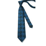 Plaid Tie Handkerchief Set - NAVY/BLACK 