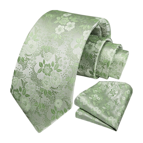 Floral Tie Handkerchief Set - SAGE GREEN FLORAL-11