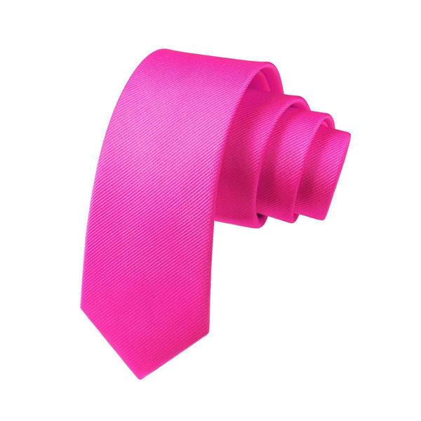 Solid 2.17 inch Skinny Formal Tie - 1-HOT PINK 