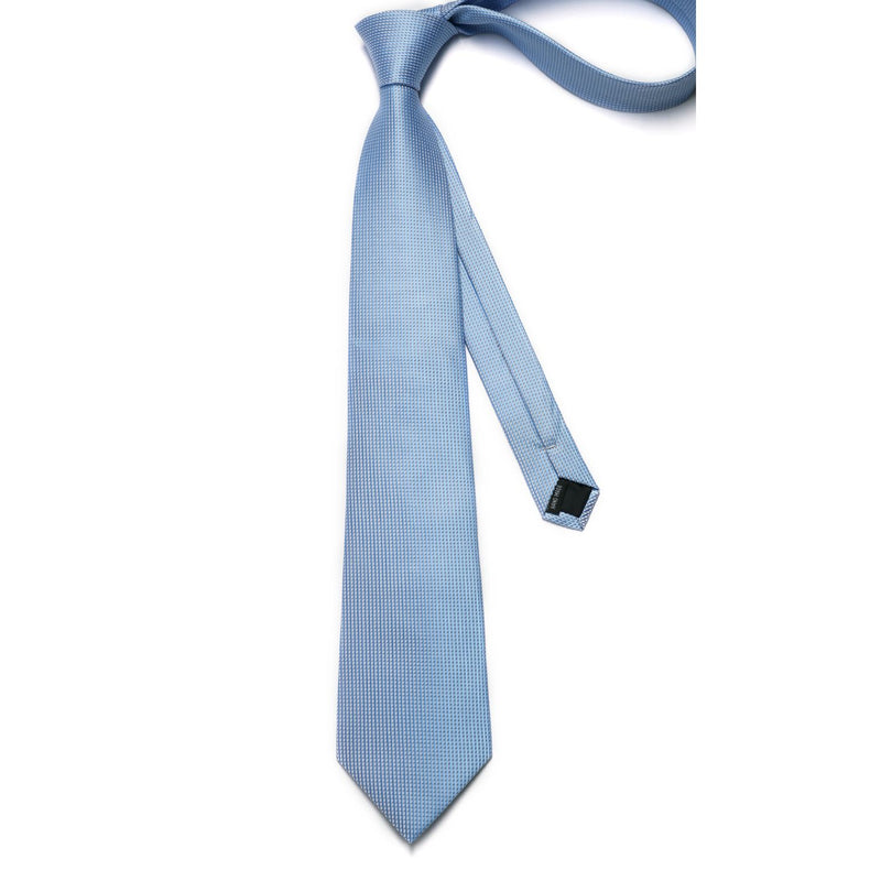 Stripe Tie Handkerchief Cufflinks - A01-LIGHT BLUE 