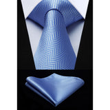 Stripe Tie Handkerchief Set - 10-BLUE 
