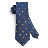 Parrot Tie Handkerchief Set - 06-NAVY BLUE 