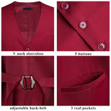 Formal Suit Vest - BURGUNDY 