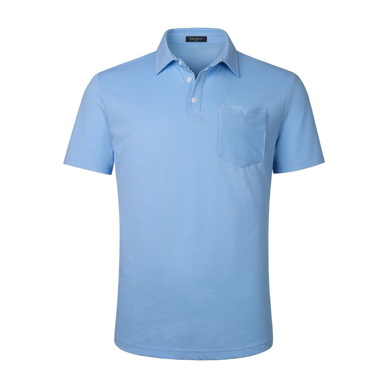 Polo Shirts Short Sleeve with Pocket - BLUE 
