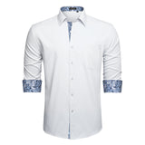 Casual Formal Shirt with Pocket - 12-WHITE/PAISLEY 