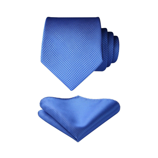 Houndstooth Ties Handkerchief Set - BLUE 
