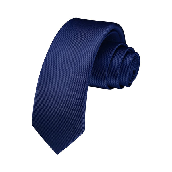 Solid 2.17'' Skinny Formal Tie - B1-NAVY BLUE 