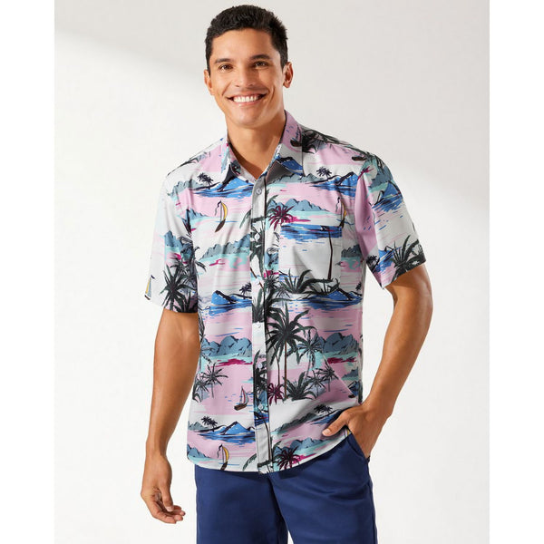 Hawaiian Tropical Shirts with Pocket - PINK 