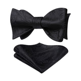 Paisley Bow Tie & Pocket Square - 2-BLACK