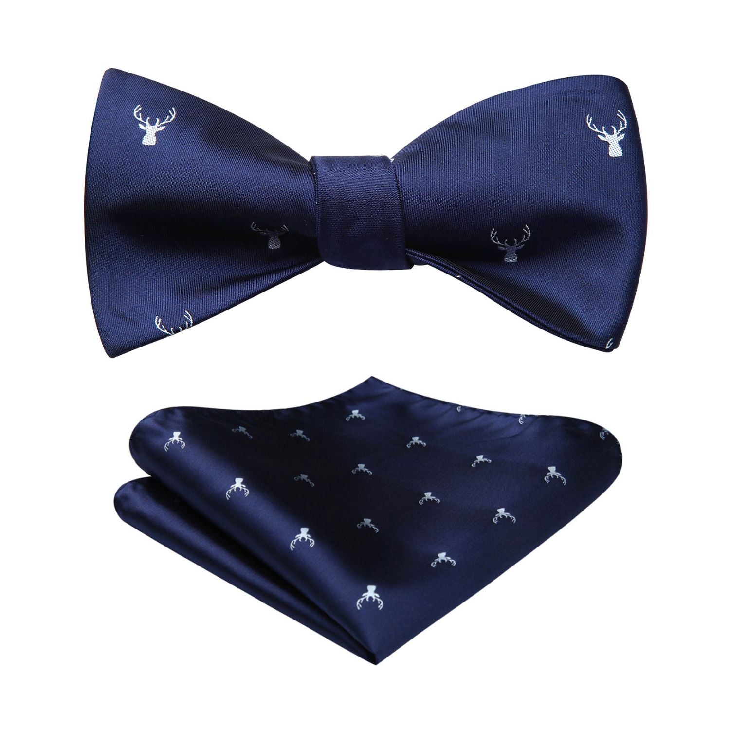 Deer Bow Tie & Pocket Square - NAVY