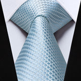 Plaid Tie Handkerchief Set - 05-BABY BLUE