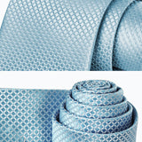 Plaid Tie Handkerchief Set - 05-BABY BLUE
