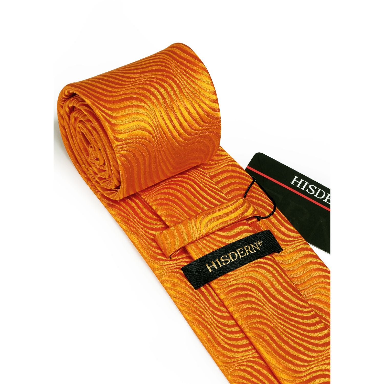 Houndstooth Tie Handkerchief Set - D-04 ORANGE