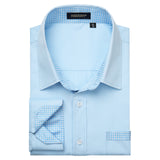 Casual Formal Shirt with Pocket - LIGHT BLUE