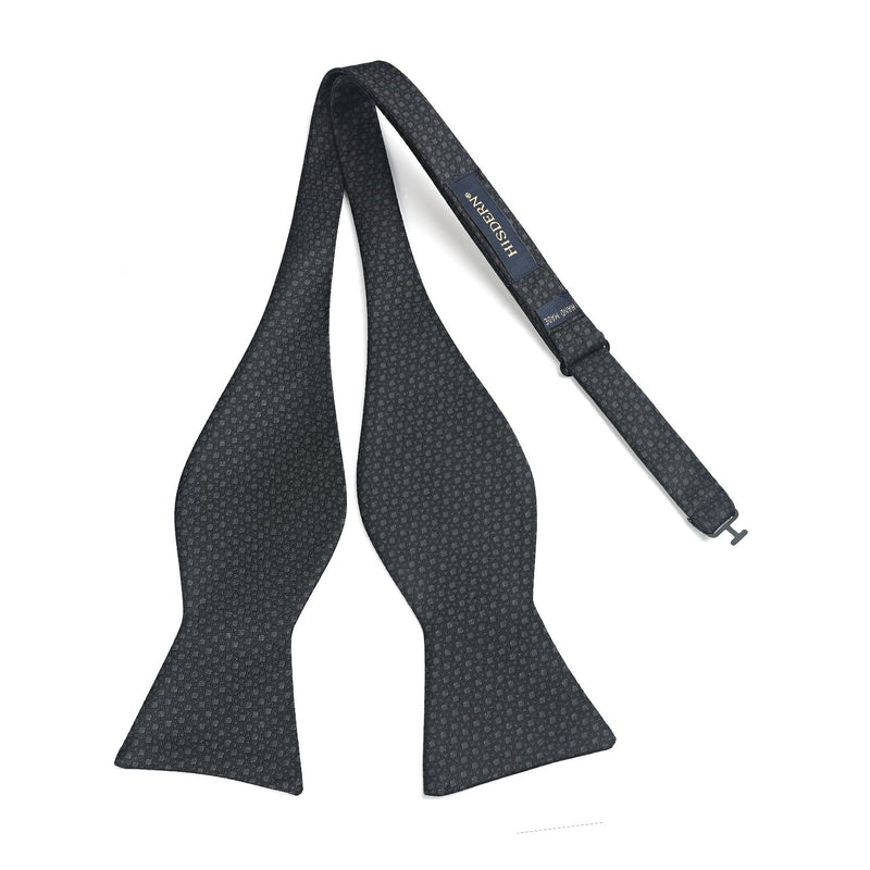Houndstooth Bow Tie & Pocket Square - BLACK 