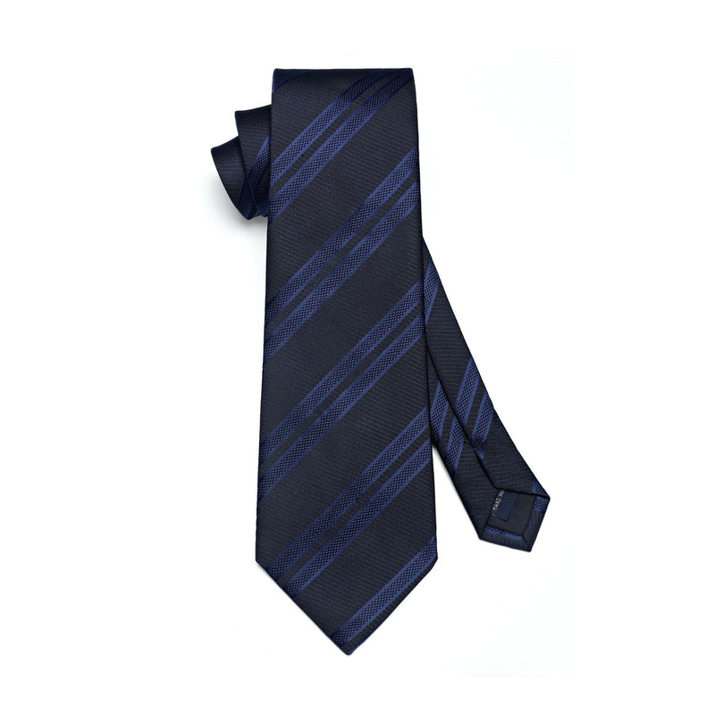 Floral Tie Handkerchief Set - NAVY BLUE 