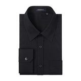 Casual Formal Shirt with Pocket - A-BLACK 