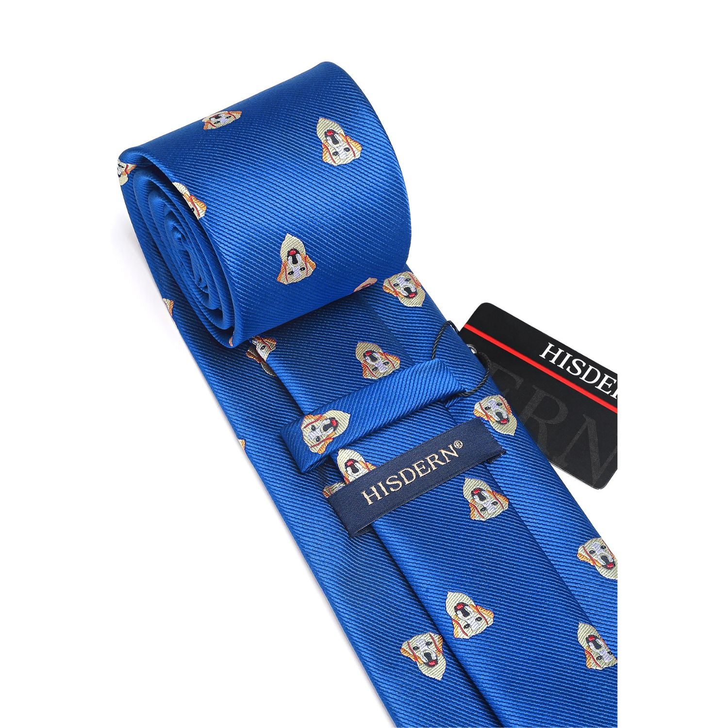 Golden Retriever Tie Handkerchief Set - BLUE