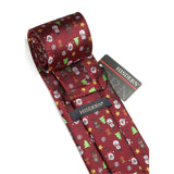 Christmas Tie Handkerchief Set - B-9 BURGUNDY