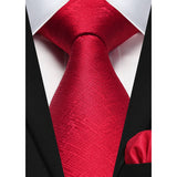 Houndstooth Tie Handkerchief Set - B-07 DARK RED 