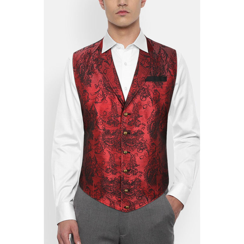 Gothic Lapel Vest for Men - RED/BLACK-5 