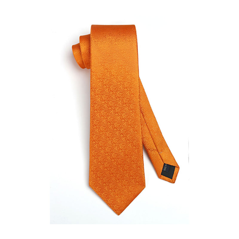 Houndstooth Tie Handkerchief Cufflinks - 03-ORANGE 