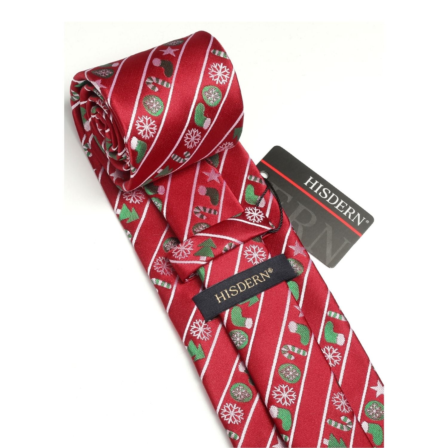 Christmas Tie Handkerchief Set - RED