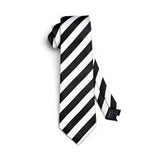 Stripe Tie Handkerchief Cufflinks - 03-BLACK WHITE 