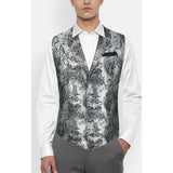 Gothic Lapel Vest for Men - SILVER/BLACK-6 