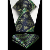 Christmas Tie Handkerchief Set - BLUE