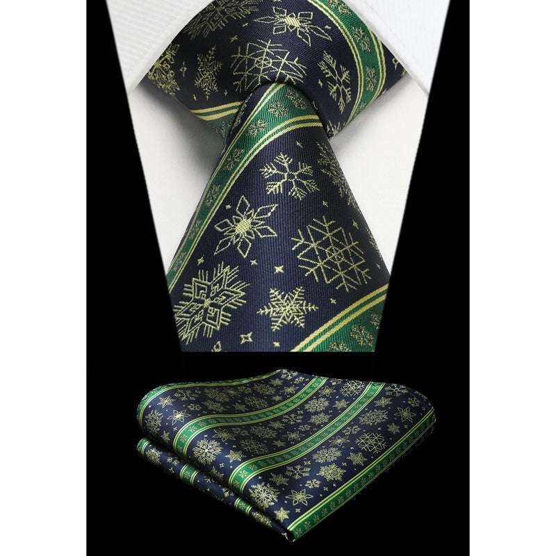 Christmas Tie Handkerchief Set - BLUE