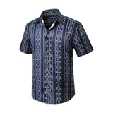 Hawaiian Tropical Shirts with Pocket - LIGHT BLUE 