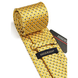 Plaid Tie Handkerchief Set - YELLOW 